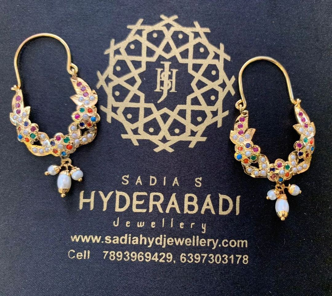 Asna Jadau Multicolor Pair of Earrings