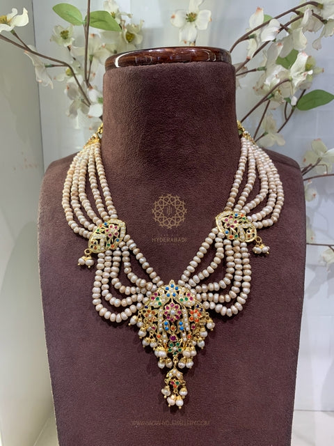 Ilma Multi Colour Antique Real Pearl Necklace Set