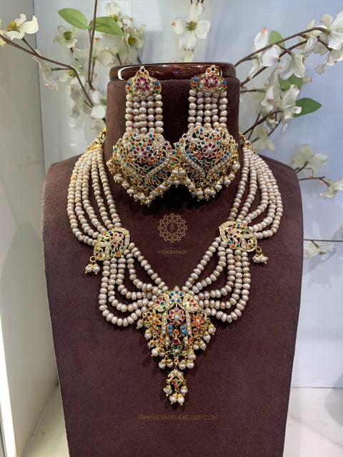 Ilma Multi Colour Antique Real Pearl Necklace Set