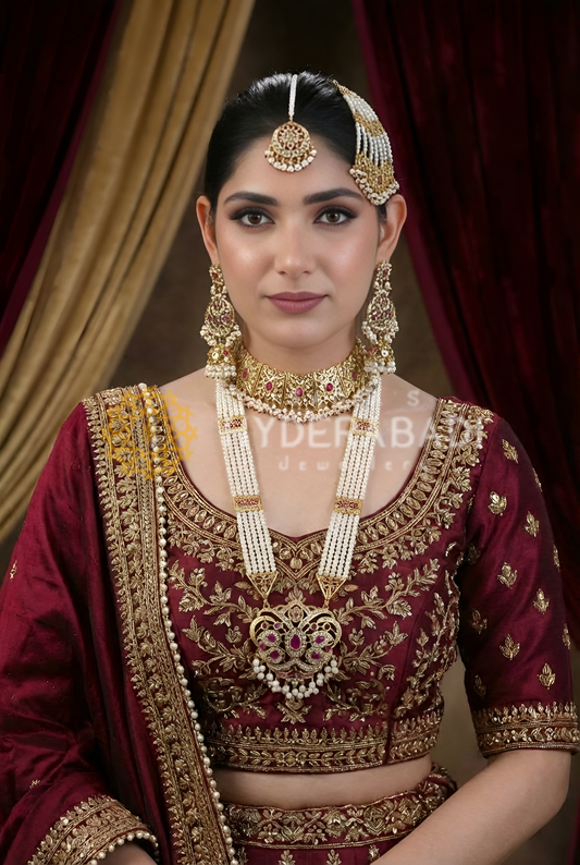 Mansha Red White Bridal Set