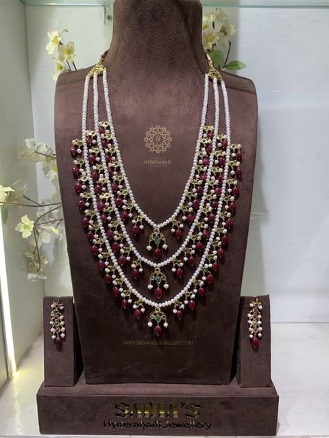 Meehal Real Emerald Real Ruby Real Pearl 3 Layer Set