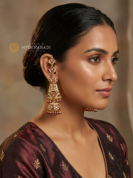 Meerab Red White Jhumki