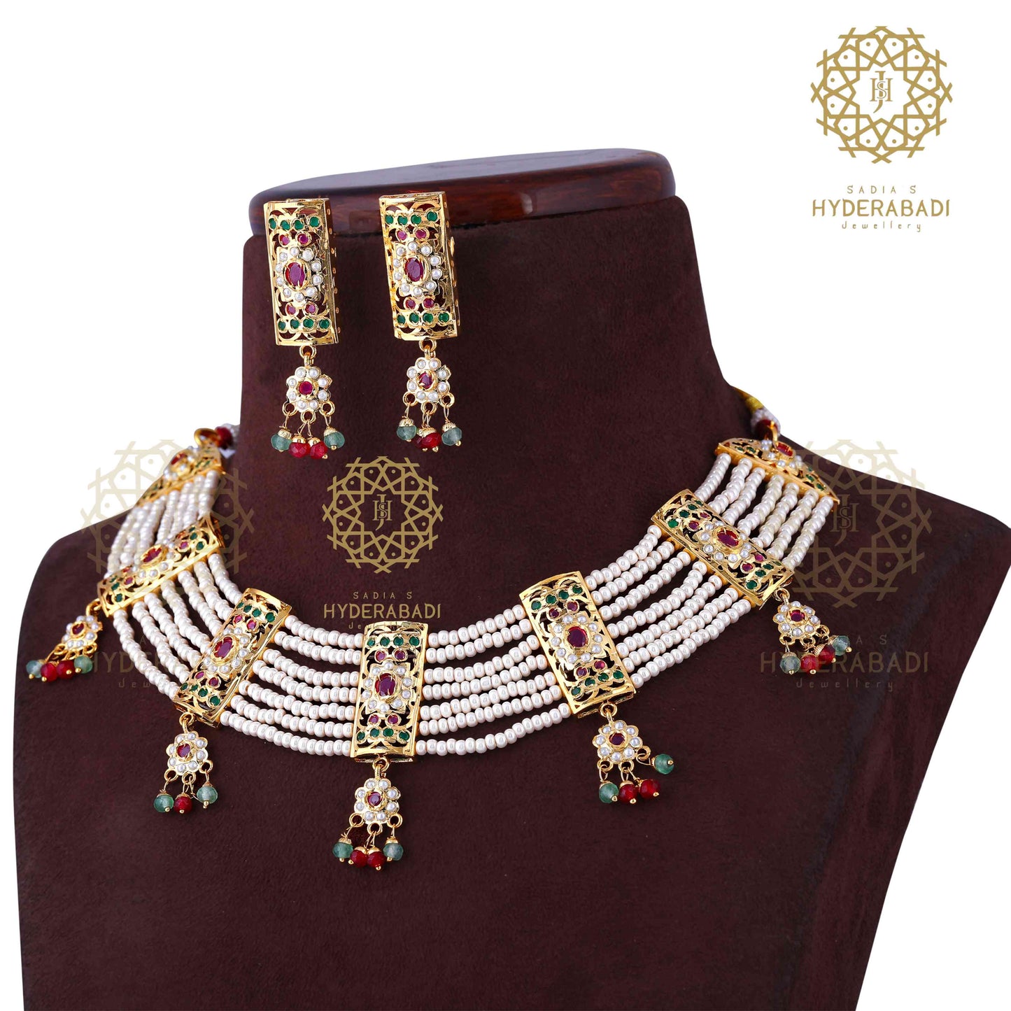 Meesam Red Green Poth Necklace