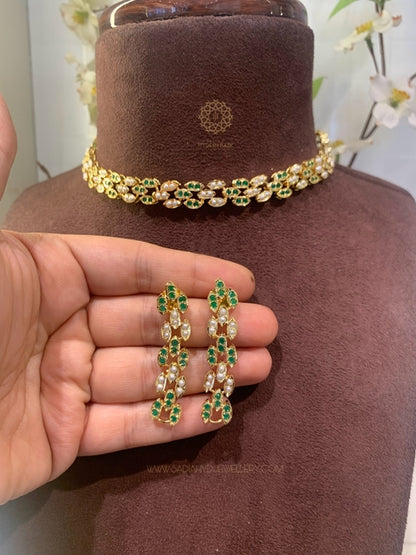Mehar Green Small Choker