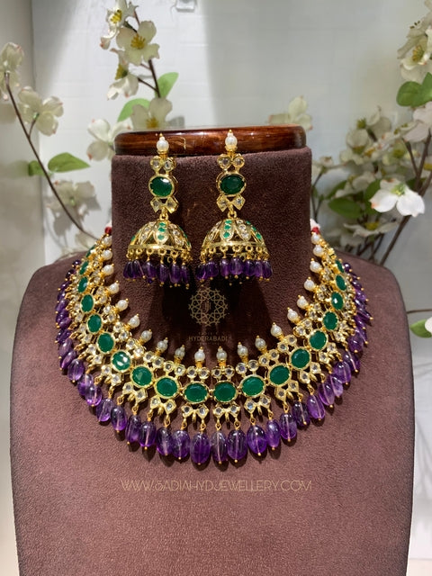 Misha Green Purple Necklace