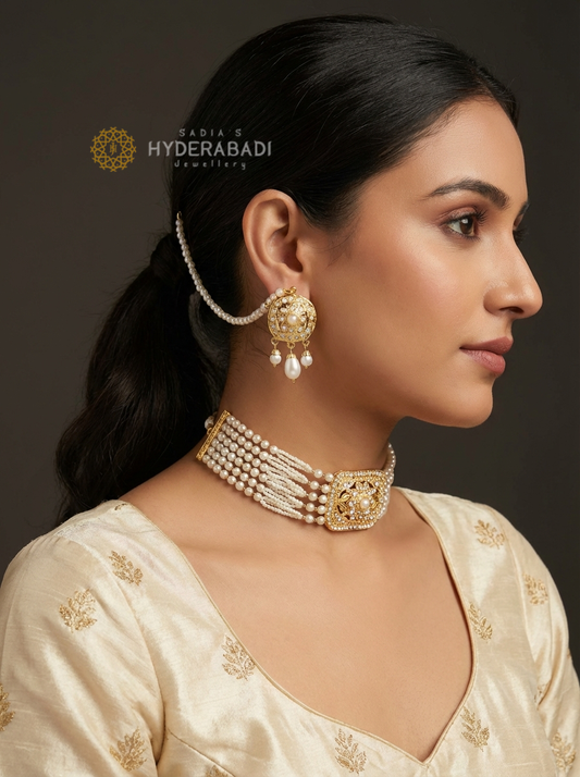 Munira White Jadau Guluband