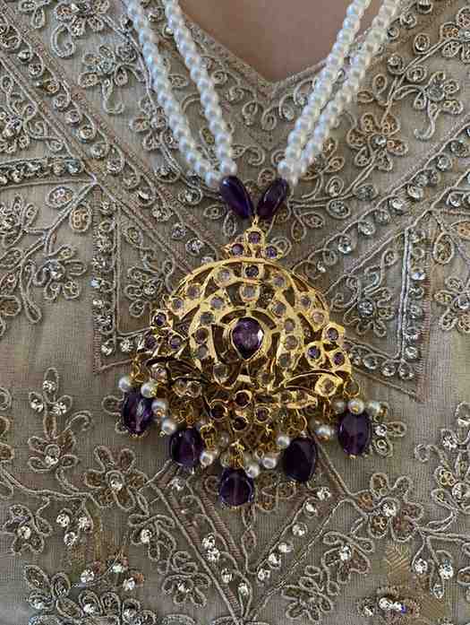 Nabila Real Amethyst Pendant Set