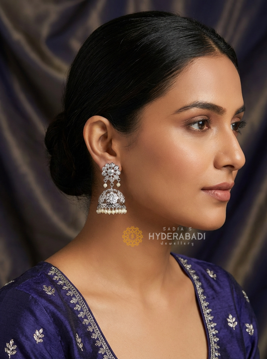 Nafsa Silver Plated Jhumki