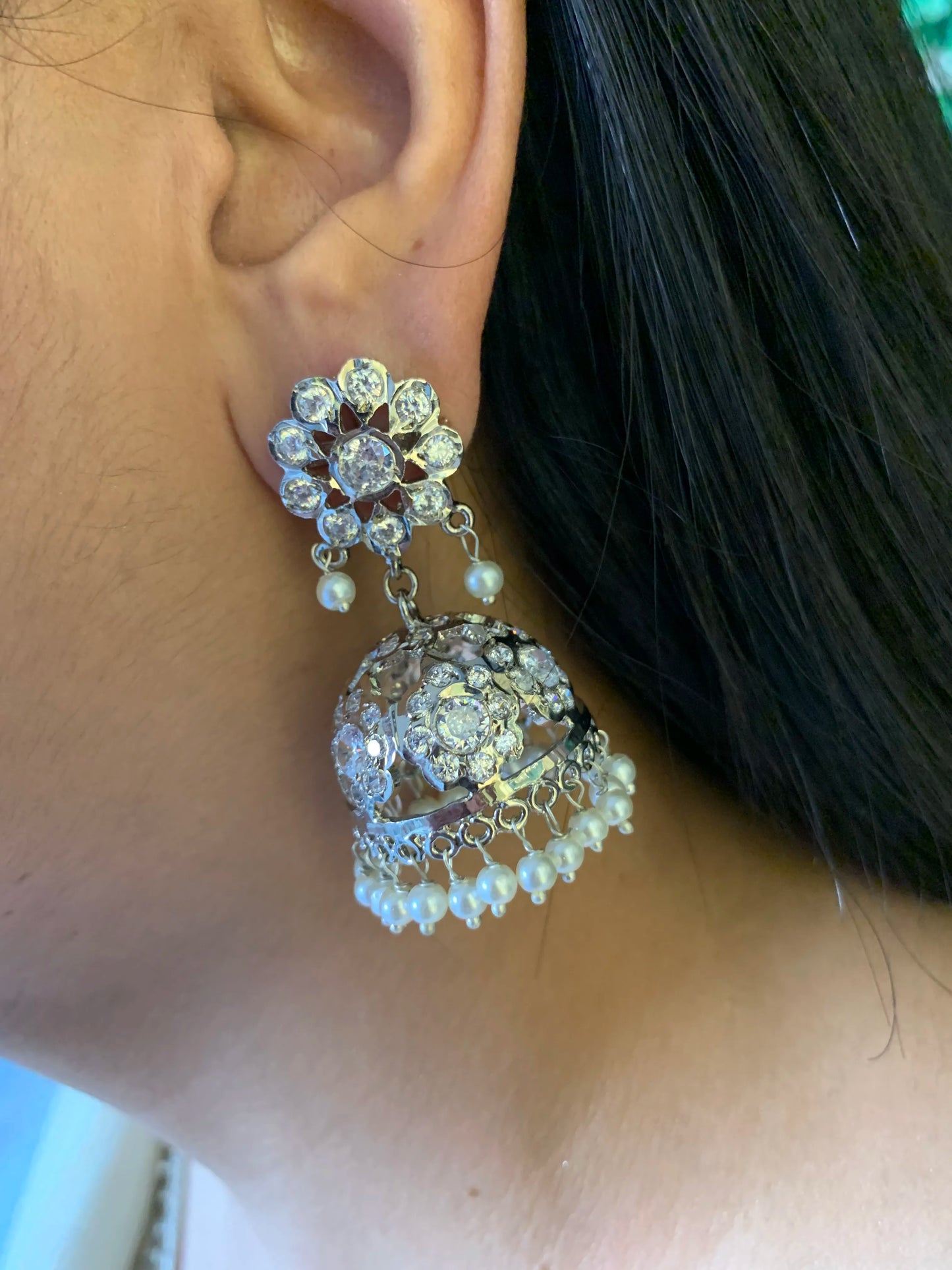 Nafsa Silver Plated Jhumki