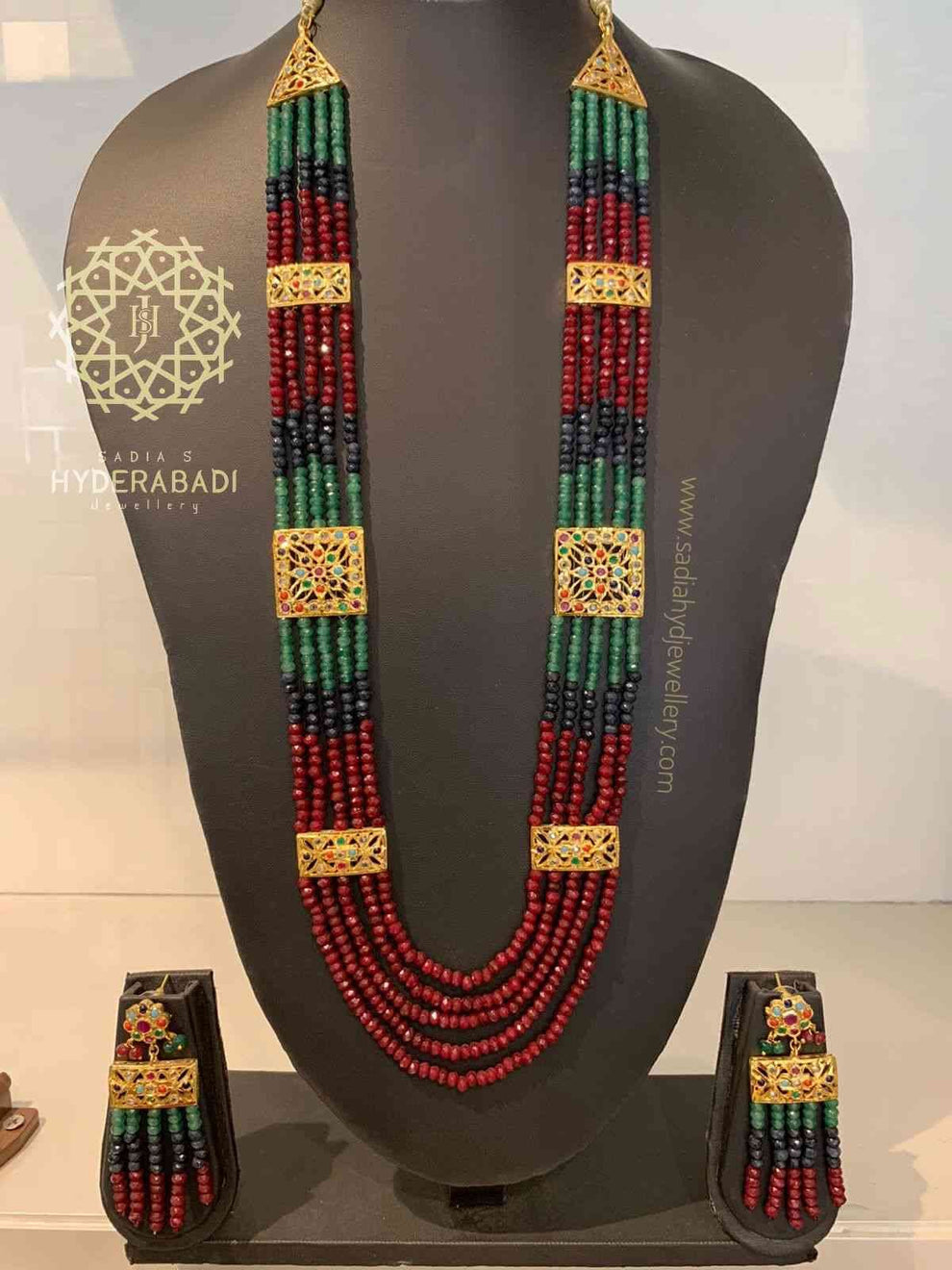 Nagma Multicolored String with Matching Earrings – Sadiahyderabadi