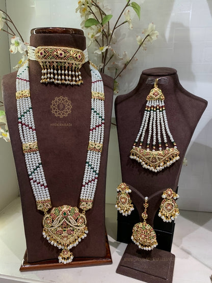 Naimal Red Green Jadau Bridal Set