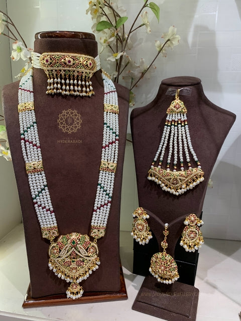 Naimal Red Green Jadau Bridal Set