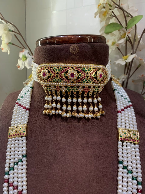 Naimal Red Green Jadau Bridal Set