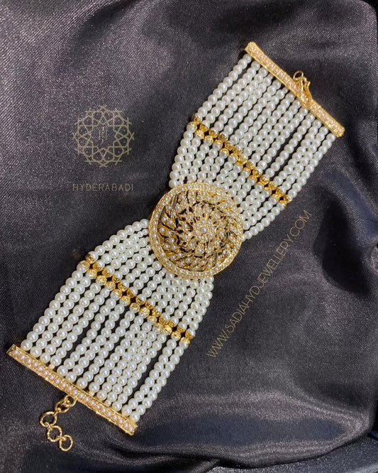 Mohtasin White Jadau Bracelet