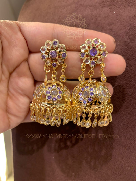 Patti Purple Small Jhumki