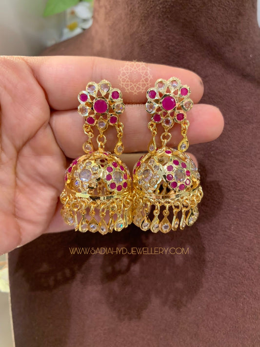 Patti Red Small Jhumki