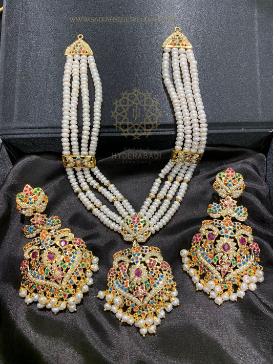 Maheen Real Pearl Multicolored Layer Set