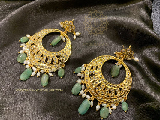 Tahira Real Emerald Chandbali