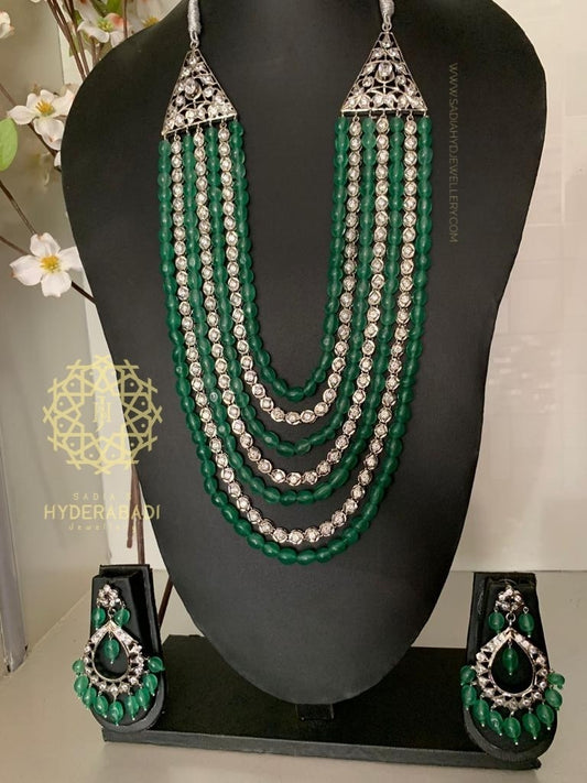 Sadaf Silver Plated Light Green Layer Set