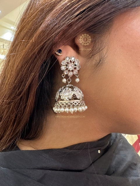 Nafsa Silver Plated Jhumki