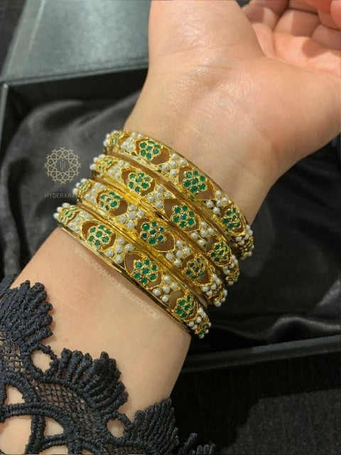 Ramsha Green Jadau Bangle