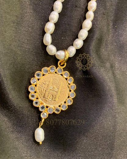 Real Pearl Ashrafi Pendant Set