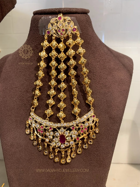 Red Chandan Haar Bridal Set