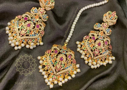 Saboor Ali Multicolored Tika Earring Combo