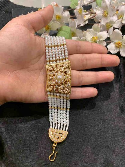 Sanaya White Jadau Bracelet