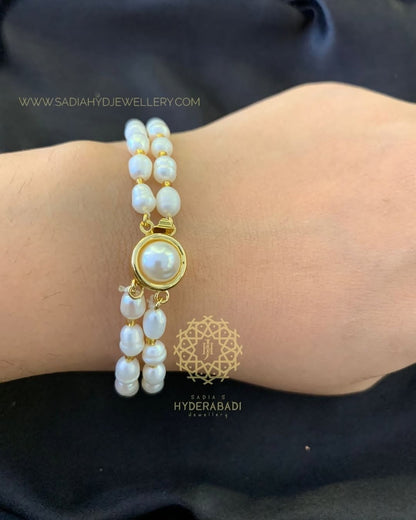 Semi Precious Drop Pearl Mala and Bracelet