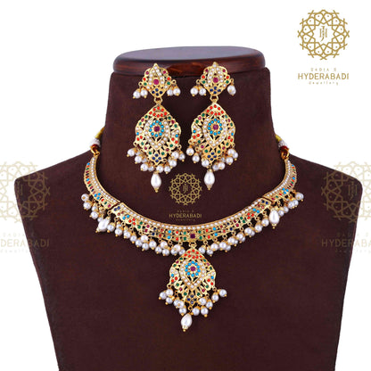 Shahana Multicolored Jadau Necklace Set