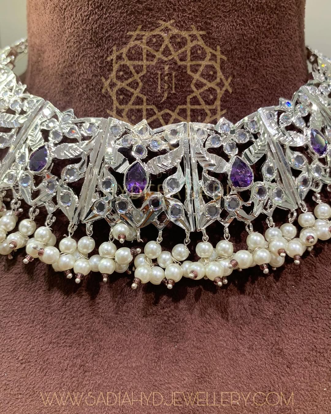 Chandi Jewellery Chandi Ke Set Ke Design Mansha Red Silver Plated