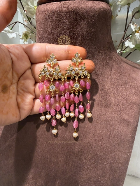 Sumana Light Pink Real Ruby Earring