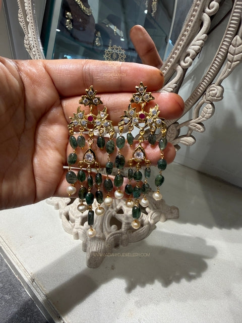 Sumana Real Emerald Real Pearl Earring