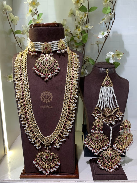 Sumbul Red Heavy Bridal Set