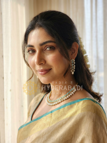 Tanzeela Firoza White Barfi Set