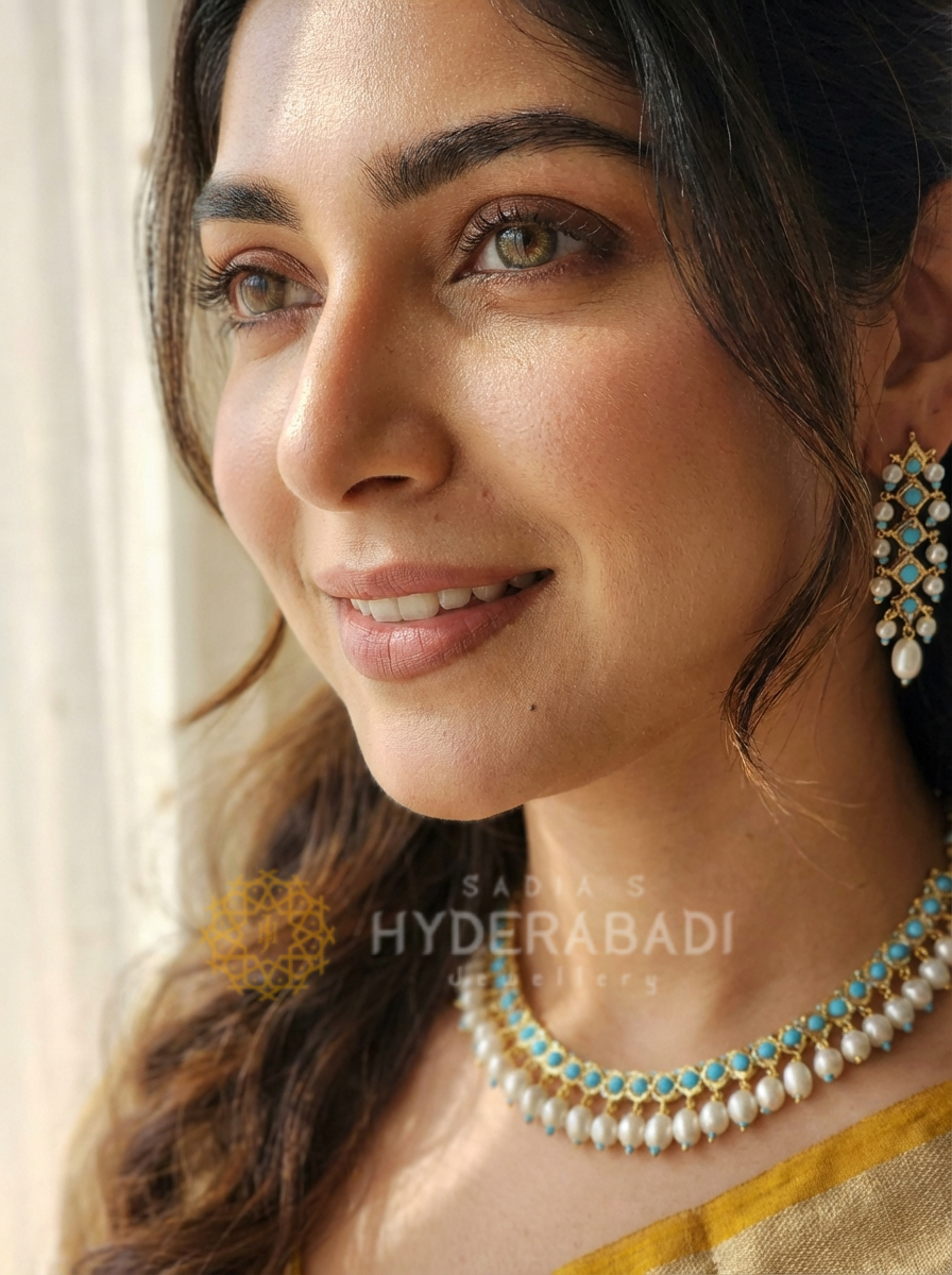 Tanzeela Firoza White Barfi Set