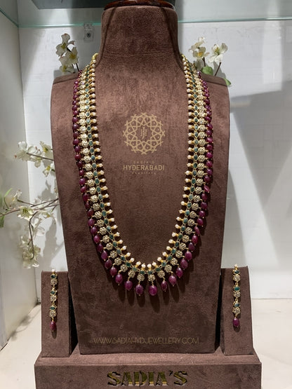Tarmim Real Ruby Real Emerald Bridal Set