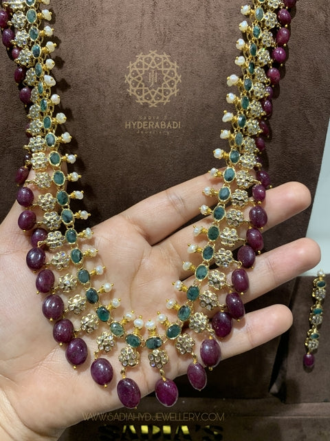 Tarmim Real Ruby Real Emerald Bridal Set