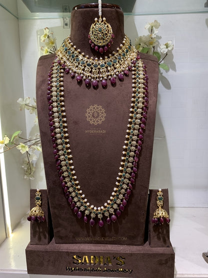 Tarmim Real Ruby Real Emerald Bridal Set