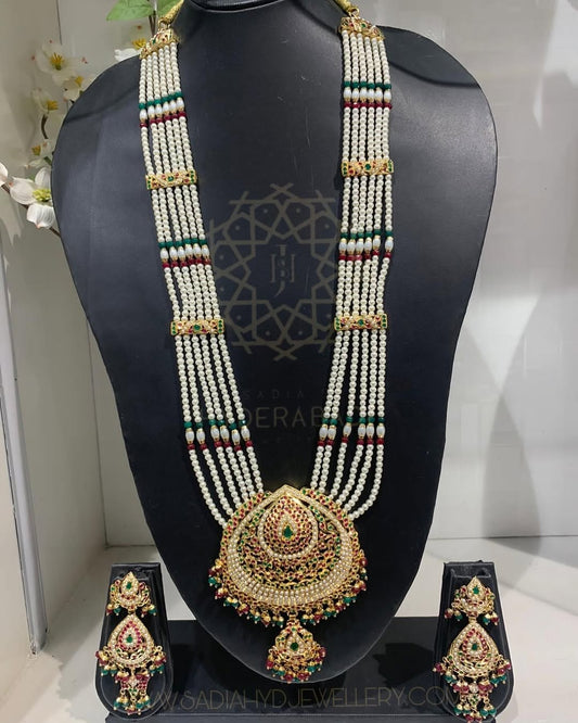 Urvi Red Green Jadau Rani Haar