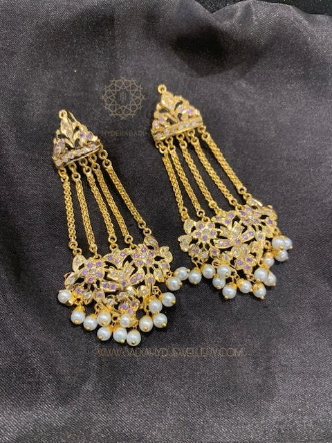 White Chain Jhumar Earring