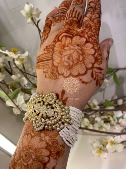 Yumna Zaidi White Jadau Bracelet