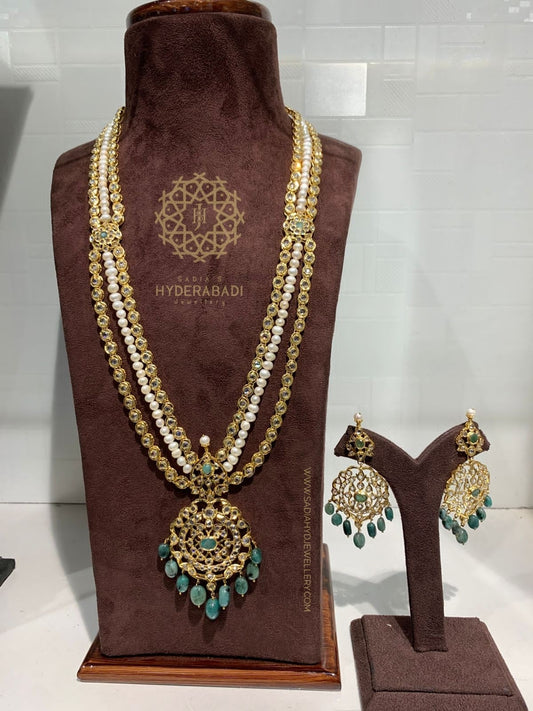 Zehra Real Emerald Real Pearl Rani Haar Set