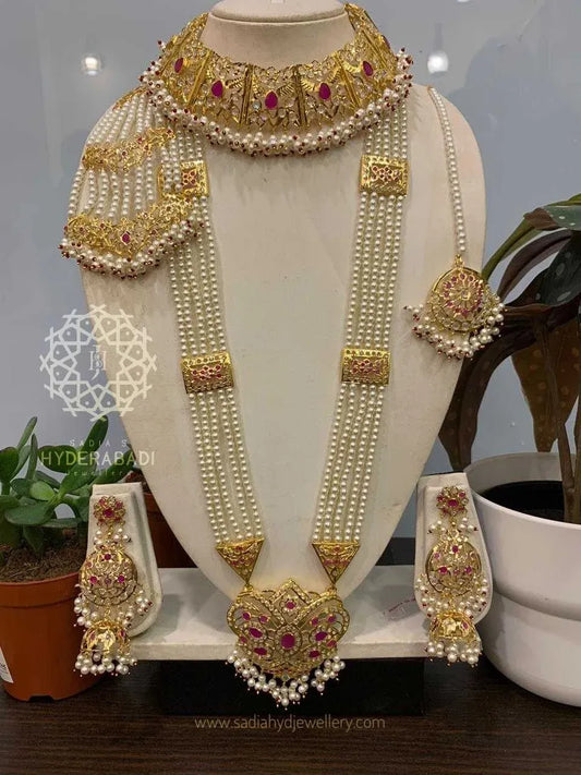 Mansha Red White Bridal Set