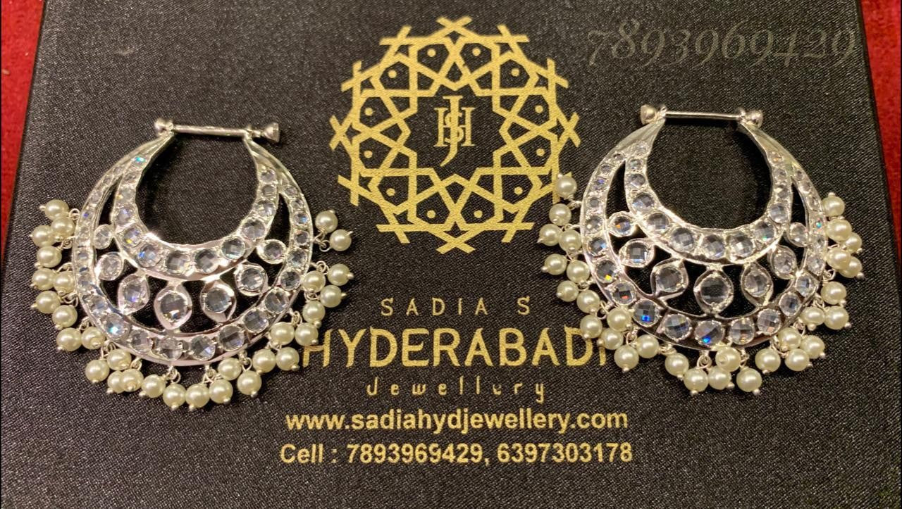 Obaida Silver Plated Chandbali