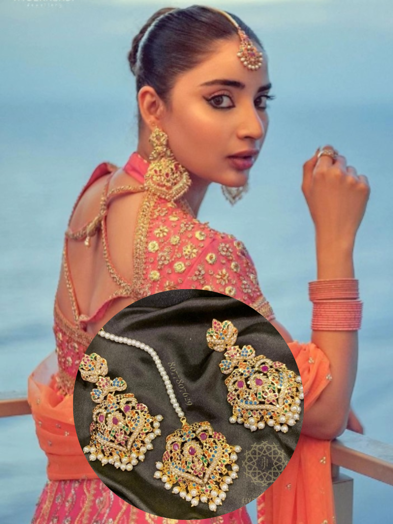 Saboor Ali Multicolored Tika Earring Combo - Celebrity