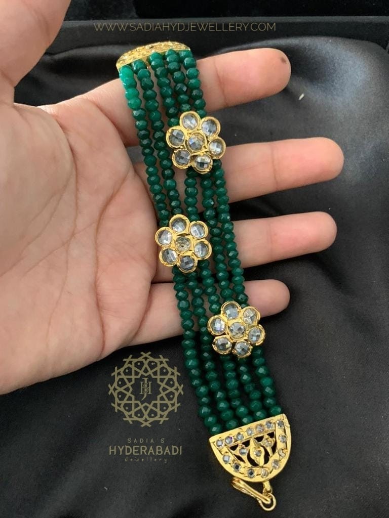 Handmade Emerald Green Jade Bracelet Stretch Rondelle Faceted Beaded  Jewelry | eBay