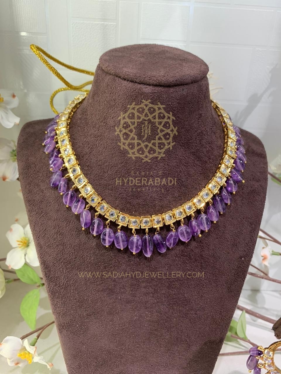 Semi Precious Silver Natural Amethyst Pendant Necklace, Size: 20x15 MM at  Rs 3000/piece in Jaipur