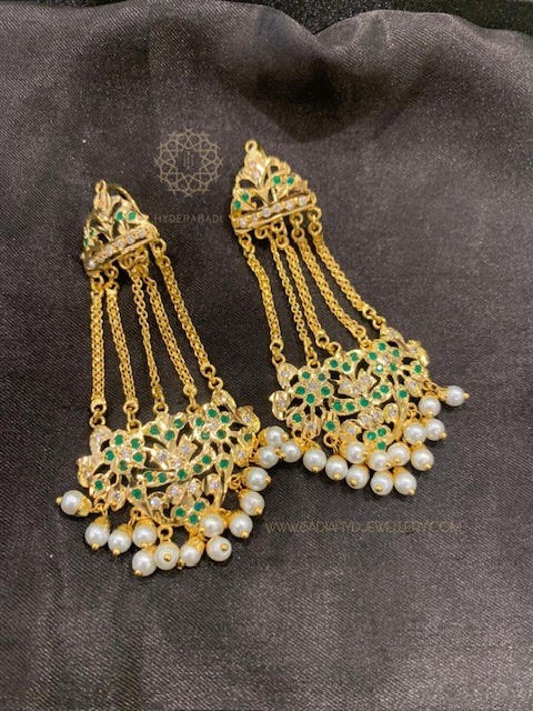 Green Chain Jhumar Earring